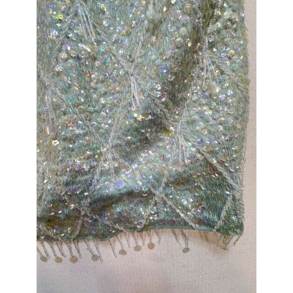 Vintage 100% Wool Sequined Beaded Tank Top Made In Hong Kong - Picture 8 of 16